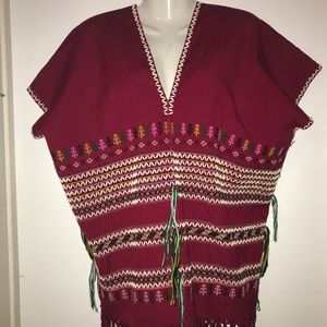 Thai Indigenous Ethnic Fringed Poncho Top  RARE DESIGN (F/M)